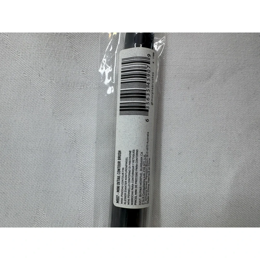 Morphe M557 Mini Detail Contour Brush Black Silver Synthetic Bristles New
